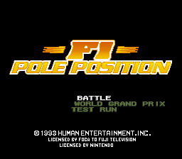 F1 Pole Position (USA) - Title Screen
