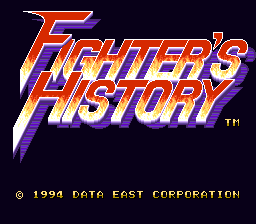 Fighter's History (USA) (Rev 1) - Title Screen