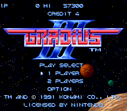 Gradius III (USA) - Title Screen