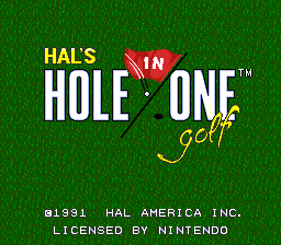 HAL's Hole in One Golf (USA) - Title Screen