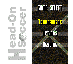 Head-On Soccer (USA) - Title Screen