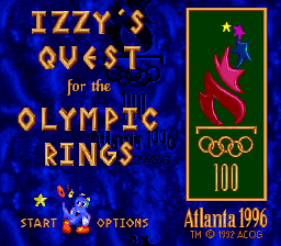 Izzy's Quest for the Olympic Rings (USA) - Title Screen