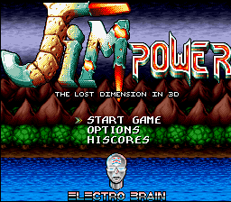 Jim Power - The Lost Dimension in 3D (USA) - Title Screen