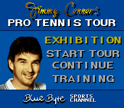 Jimmy Connors Pro Tennis Tour (USA) - Title Screen