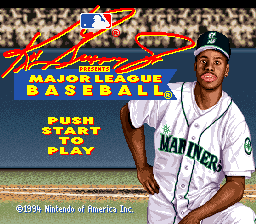 Ken Griffey Jr. Presents Major League Baseball (USA) (Rev 1) - Title Screen