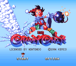 Kid Klown in Crazy Chase (USA) - Title Screen