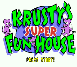 Krusty's Super Fun House (USA) (Rev 1) - Title Screen
