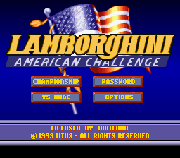 Lamborghini American Challenge (USA) - Title Screen