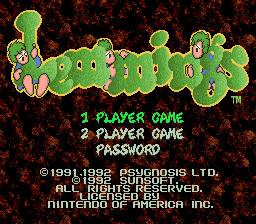 Lemmings (USA) (Rev 1) - Title Screen