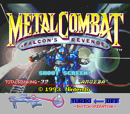 Metal Combat - Falcon's Revenge (USA) - Title Screen