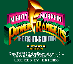 Mighty Morphin Power Rangers - The Fighting Edition (USA) - Title Screen