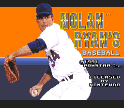 Nolan Ryan's Baseball (USA) - Title Screen