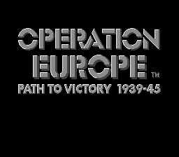 Operation Europe - Path to Victory 1939-45 (USA) - Title Screen