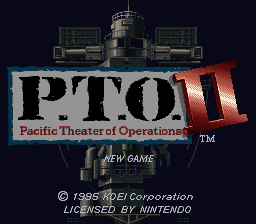 P.T.O. II - Pacific Theater of Operations (USA) - Title Screen