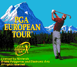 PGA European Tour (USA) - Title Screen