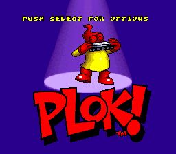 Plok (USA) - Title Screen