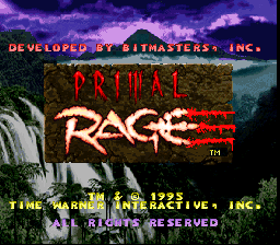 Primal Rage (USA) - Title Screen