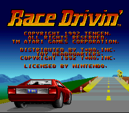 Race Drivin' (USA) - Title Screen