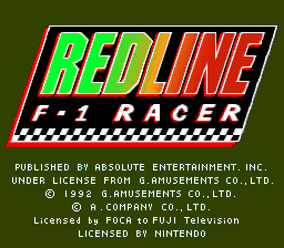 Redline F-1 Racer (USA) - Title Screen
