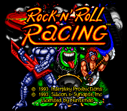 Rock N' Roll Racing (USA) - Title Screen