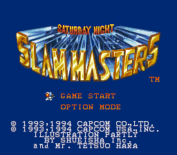 Saturday Night Slam Masters (USA) - Title Screen