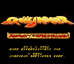 Skuljagger - Revolt of the Westicans (USA) - Title Screen