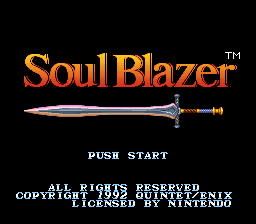 Soul Blazer (USA) - Title Screen