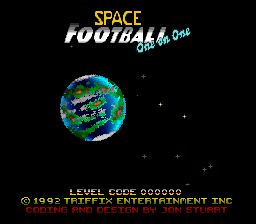 Space Football - One on One (USA) - Title Screen