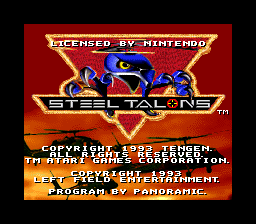Steel Talons (USA) - Title Screen