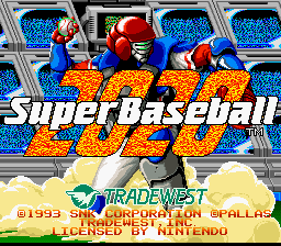 Super Baseball 2020 (USA) - Title Screen