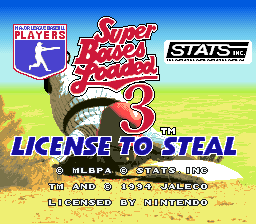 Super Bases Loaded 3 - License to Steal (USA) - Title Screen