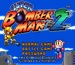 Super Bomberman 2 (USA) - Title Screen