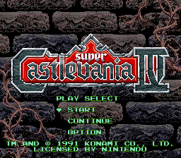 Super Castlevania IV (USA) - Title Screen