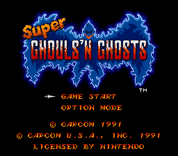 Super Ghouls 'N Ghosts (USA) - Title Screen