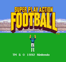 Super Play Action Football (USA) - Title Screen