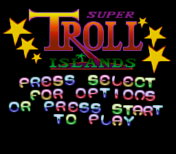Super Troll Islands (USA) - Title Screen