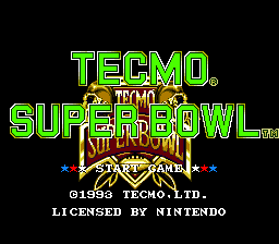 Tecmo Super Bowl (USA) - Title Screen