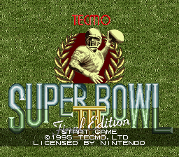 Tecmo Super Bowl III - Final Edition (USA) - Title Screen