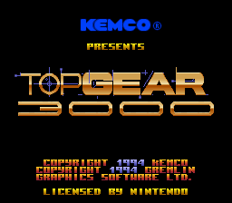Top Gear 3000 (USA) - Title Screen