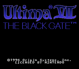 Ultima - The Black Gate (USA) - Title Screen