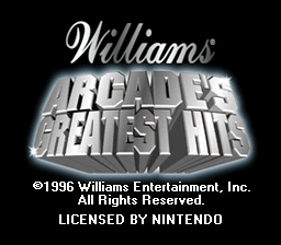 Williams Arcade's Greatest Hits (USA) - Title Screen