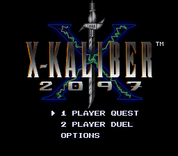 X-Kaliber 2097 (USA) - Title Screen