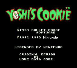 Yoshi's Cookie (USA) - Title Screen