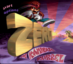 Zero the Kamikaze Squirrel (USA) - Title Screen